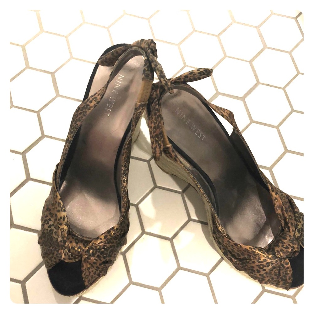 Leopard print Nine West wedge